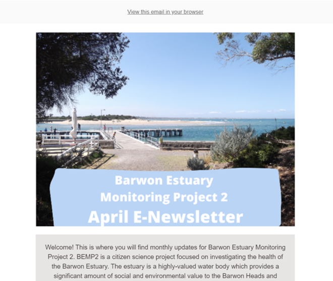 Snap of BEMP2 April newsletter