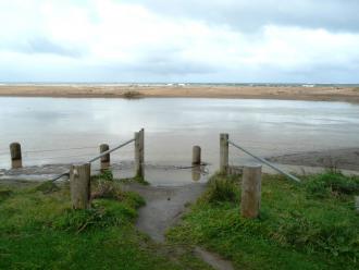 The fishing platform is covered by 10cms of sediment and surrounded.