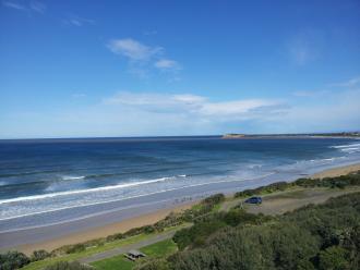 Ocean Grove Lookout and dark plume from Estuary